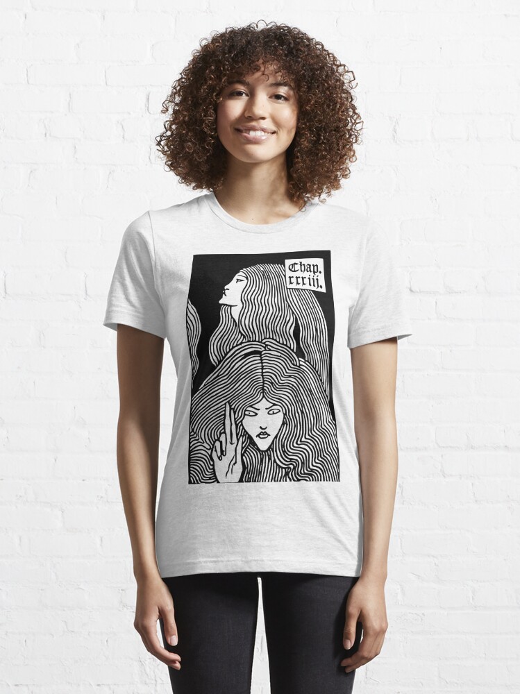 Beardsley Art Nouveau - Two Women with Long Hair Black | Essential T-Shirt