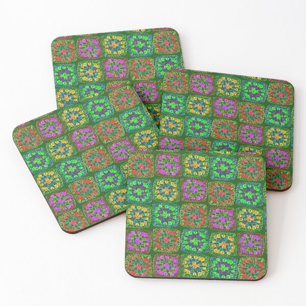 Item preview, Green Watercolour Granny Square designed and sold by Lozzie Eliza Designs.