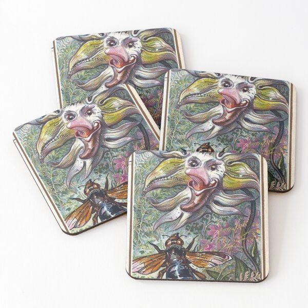 Item preview, Victorian Christmas Bee and Weird Flower Greeting Card designed and sold by forgottenbeauty.