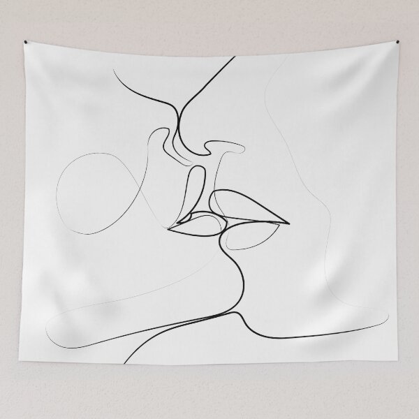 Item preview, Kiss Kiss One Line Art | One Line Artist | Minimal Art | One Line Art | Minimalist designed and sold by One-Line-Artist.