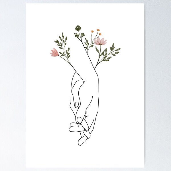 Item preview, Holding hands Flowers designed and sold by HeyMayStudio.