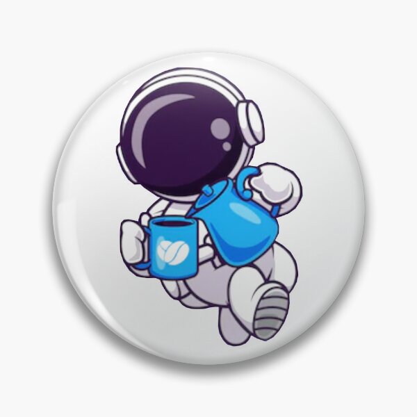 Item preview, Cute astronaut drinking coffee in space cartoon art designed and sold by BEAUTY ⭐⭐⭐⭐⭐.