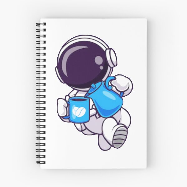 Item preview, Cute astronaut drinking coffee in space cartoon art designed and sold by BEAUTY ⭐⭐⭐⭐⭐.