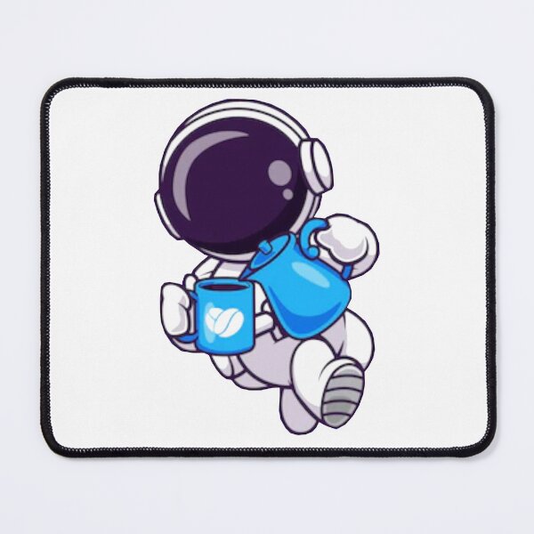 Item preview, Cute astronaut drinking coffee in space cartoon art designed and sold by BEAUTY ⭐⭐⭐⭐⭐.