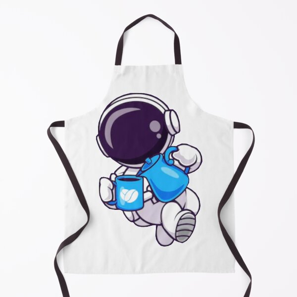 Item preview, Cute astronaut drinking coffee in space cartoon art designed and sold by BEAUTY ⭐⭐⭐⭐⭐.