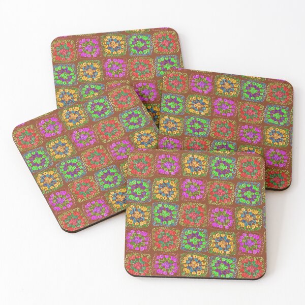 Item preview, Brown Watercolour Granny Square designed and sold by Lozzie Eliza Designs.