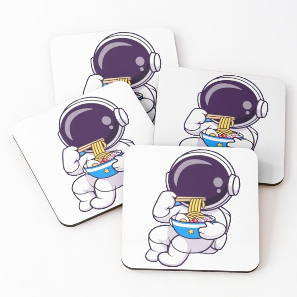 Item preview,  Cute astronaut eating ramen noodles in space cartoon art designed and sold by BEAUTY ⭐⭐⭐⭐⭐.