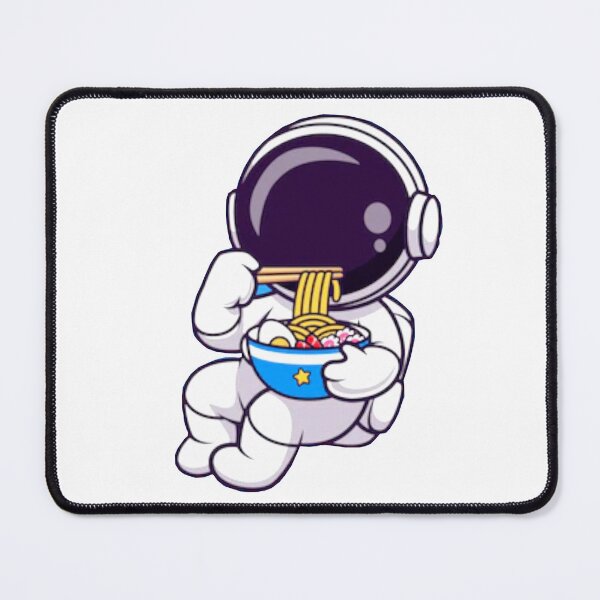 Item preview, Cute astronaut eating ramen noodles in space cartoon art designed and sold by BEAUTY ⭐⭐⭐⭐⭐.