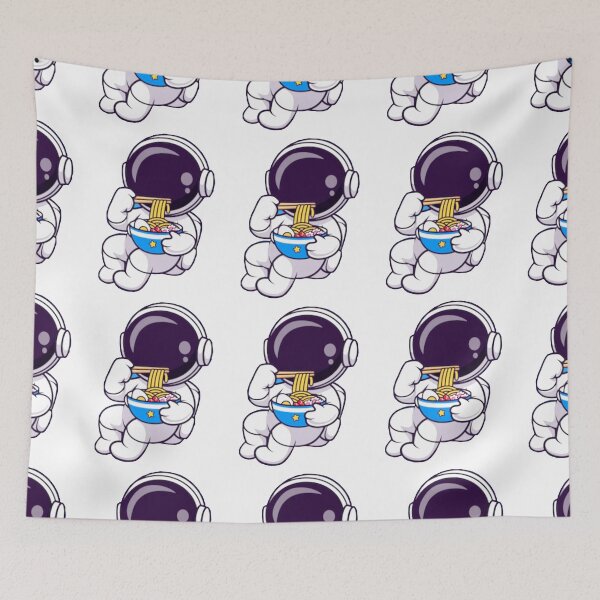 Item preview,  Cute astronaut eating ramen noodles in space cartoon art designed and sold by BEAUTY ⭐⭐⭐⭐⭐.