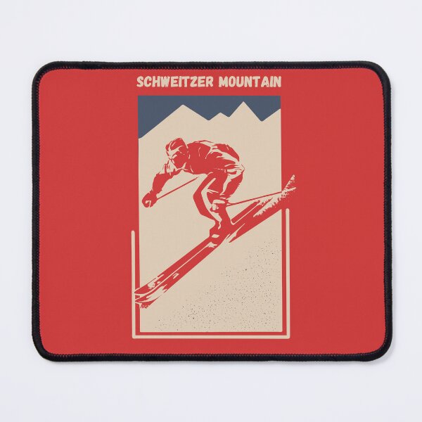 Item preview, Schweitzer Mountain in Sandpoint, Idaho, Selkirk Mountains, USA, North America - Vintage Red Ski Poster for Mountain Alpine Skier designed and sold by Vintage-TM.