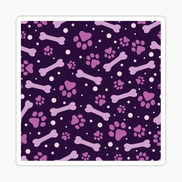 Purple Dog Paws And Bones Sticker For Sale By Bravenewdesigns Redbubble