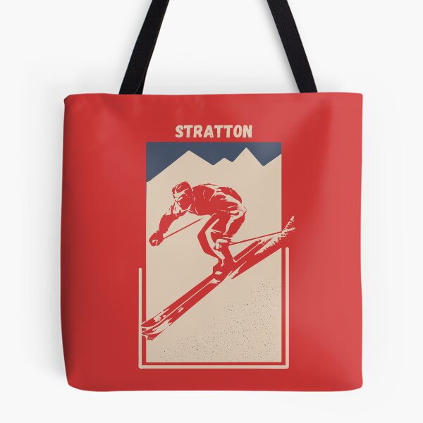 Item preview, Stratton Mountain in Windham, Vermont, Green Mountain, United States, North America - Vintage Red Ski Poster for Mountain Alpine Skier designed and sold by Vintage-TM.