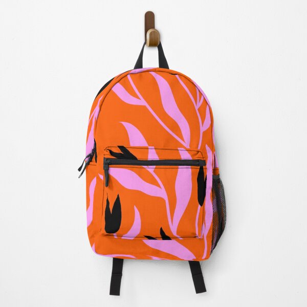Item preview, PINK & BLACK FLORAL ON ORANGE designed and sold by ahanso.