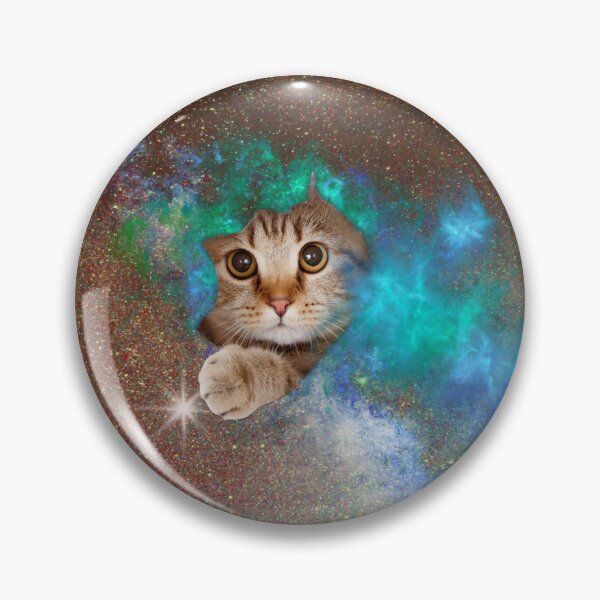 Item preview, Kitty in Space.. A fantasy design of a cosmic cat playing with a star in the solar system designed and sold by Wonder & Whimsy.