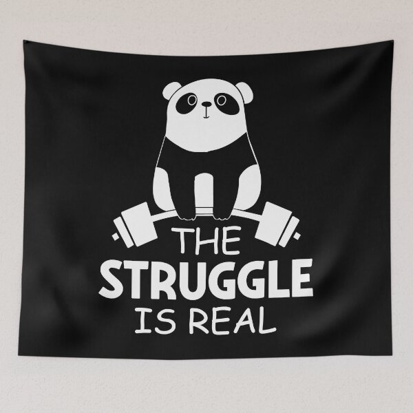 Item preview, Funny Gym Panda - The Struggle Is Real designed and sold by SunsetGloww.