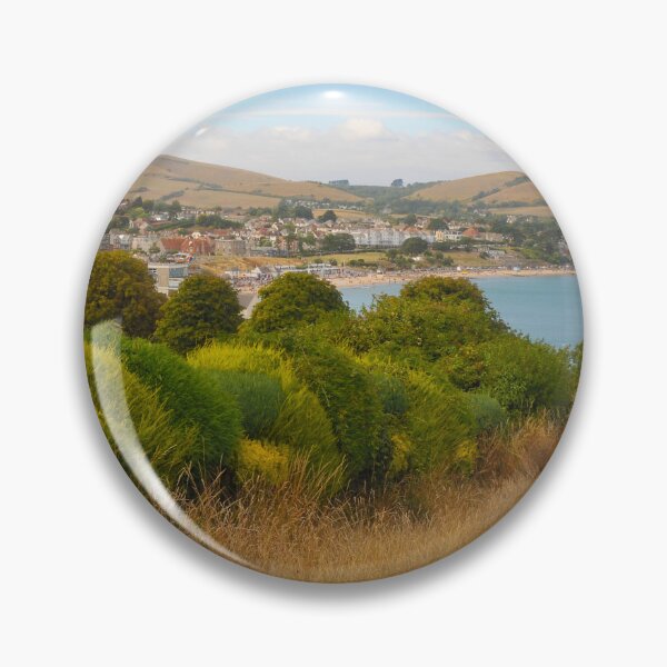 Item preview, Hill view of Swanage and cliffs from hillside   designed and sold by lightmonger.
