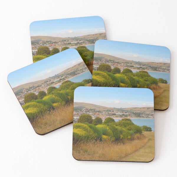 Item preview, Hill view of Swanage and cliffs from hillside   designed and sold by lightmonger.