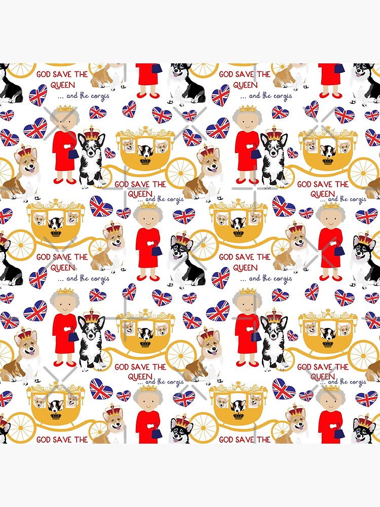Queen King Corgi Pattern Print Hooded Blanket main image 0
