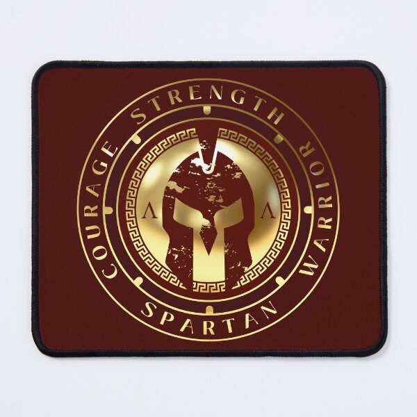 Item preview, Strength of a Spartan Helmet Maroon Gold designed and sold by Yiorgos Designs.