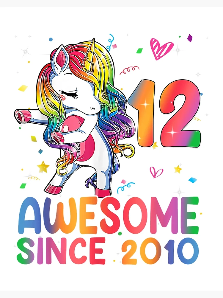 Dabbing Unicorn Awesome Since 2007 12th Birthday Gift 12 Yrs