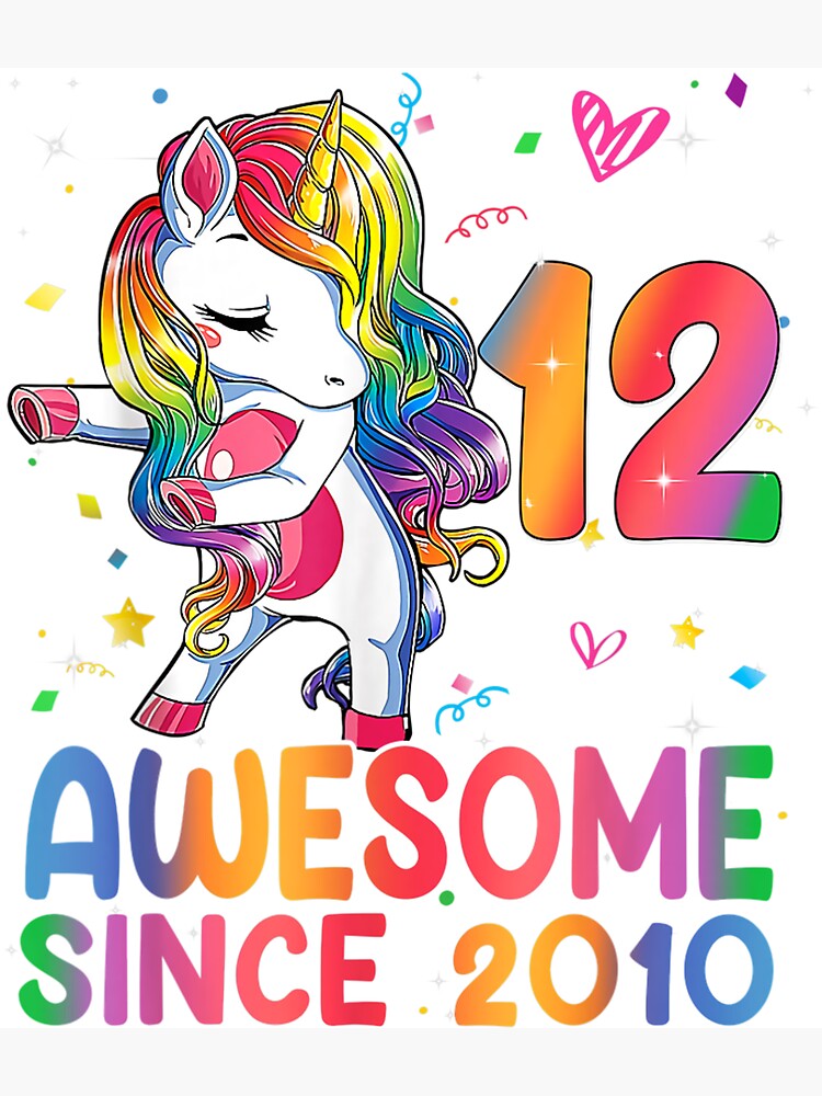 12 Year Old Gifts Girls Teens Dabbing Unicorn 12th Birthday Art