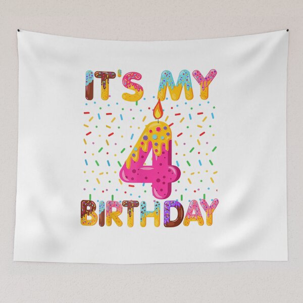 Item preview, IT'S MY 4 BIRTHDAY  designed and sold by Browhiteart.