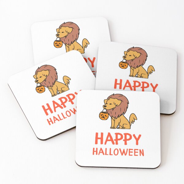 Item preview, Happy Halloween Cute Dog Golden Retriever In Lion Costume With Pumpkin Basket Design designed and sold by WBP Mart.