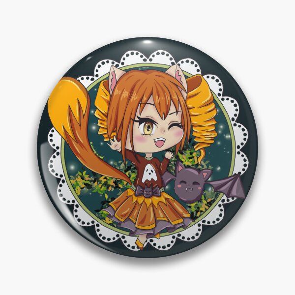 Item preview, Kawaii Orange Fox Halloween Chibi Girl Bat  designed and sold by Missing In Art.