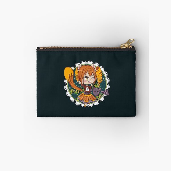 Item preview, Kawaii Orange Fox Halloween Chibi Girl Bat  designed and sold by Missing In Art.