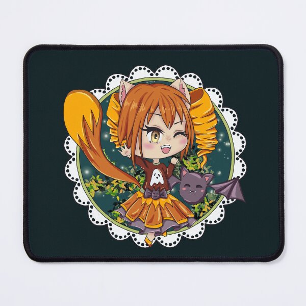 Item preview, Kawaii Orange Fox Halloween Chibi Girl Bat designed and sold by Missing In Art.