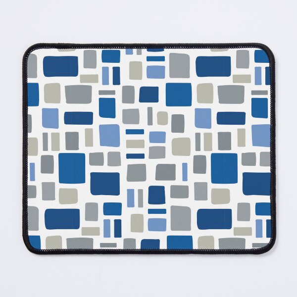 Item preview, Wonky Squares & Rectangles Pattern - Blue and Gray designed and sold by Susan Says.