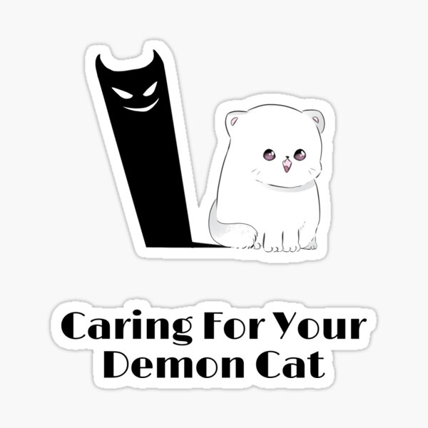 "caring for your demon cat stickers pack" Sticker for Sale by Riwynn