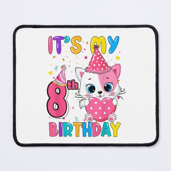 Item preview, It's My 8th Birthday Girl Funny Cat Birthday 7 Year Old designed and sold by Browhiteart.