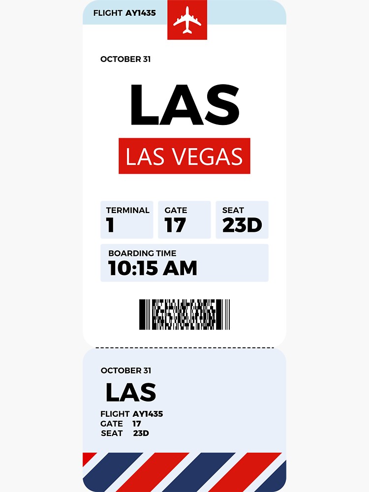 "Las Vegas boarding pass" Sticker for Sale by WordsMaps Redbubble