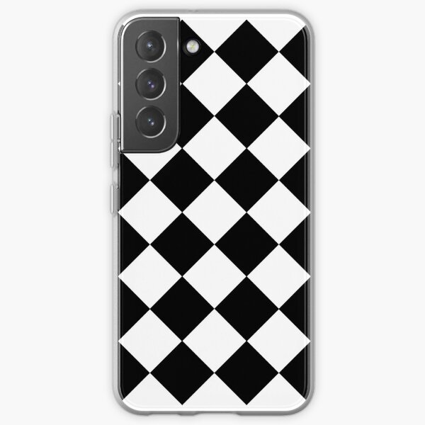 Rhombus Checkerboard Pattern Black and White Samsung Galaxy Soft Case