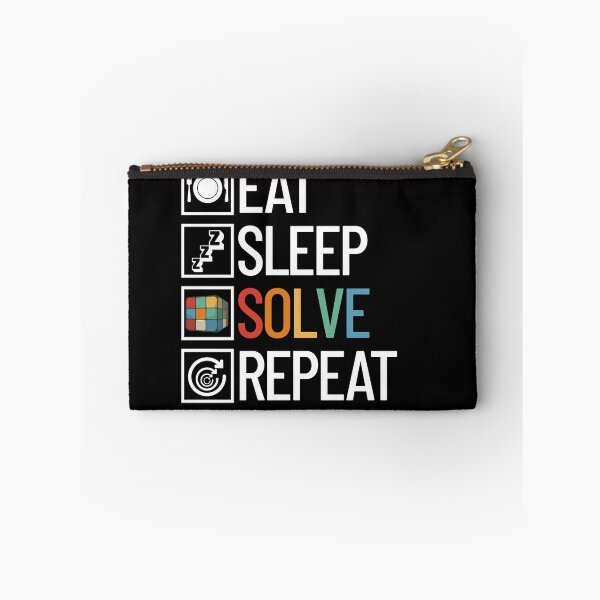 Aperçu de l'œuvre Eat Sleep Solve Repeat Cube Puzzle Solving Speed Cubing Gear créée et vendue par DynamicDesign.
