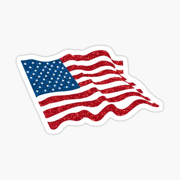 "American Flag Glitter Sticker" Sticker for Sale by anacarminda Redbubble