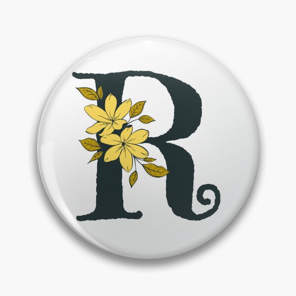 Item preview, Yellow floral R monogram designed and sold by Coffee Lifestyle.