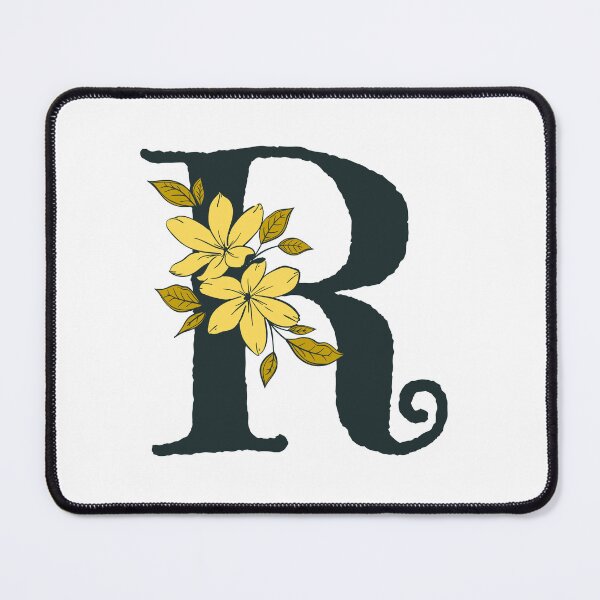 Item preview, Yellow floral R monogram designed and sold by Coffee Lifestyle.