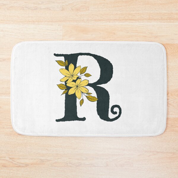 Item preview, Yellow floral R monogram designed and sold by Coffee Lifestyle.