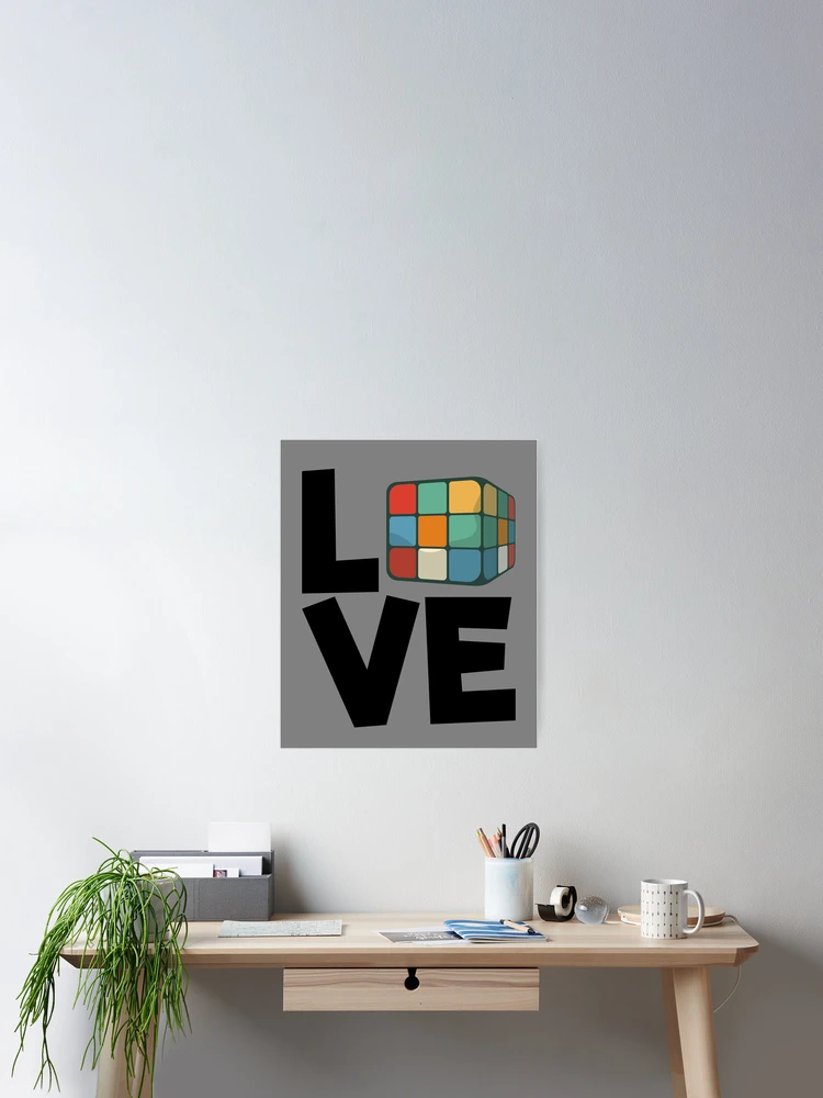 Imagen 2 de 3, Póster con la obra Love Cubing Puzzle Solving Cube Love Cubes Speed Cubing Gear, diseñada y vendida por DynamicDesign.