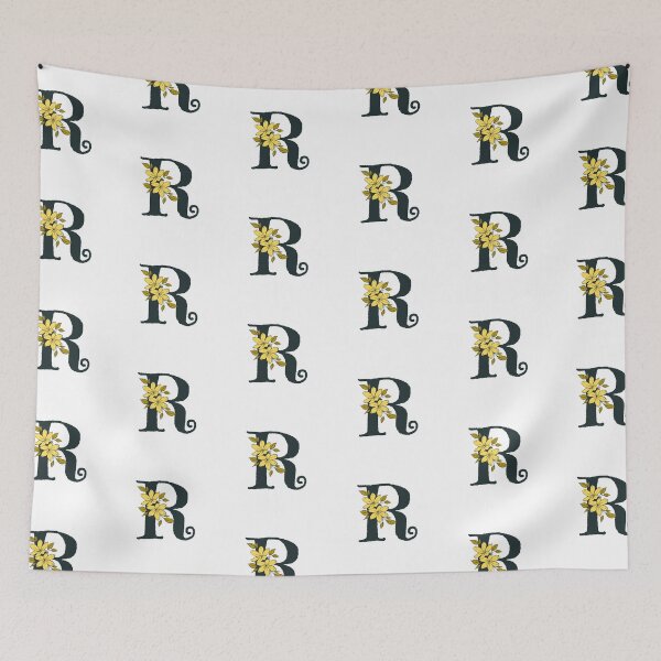 Item preview, Yellow floral R monogram designed and sold by Coffee Lifestyle.