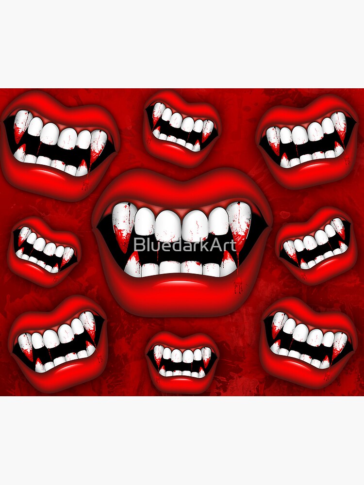 Vampire Bloody Scary Red Mouth by BluedarkArt