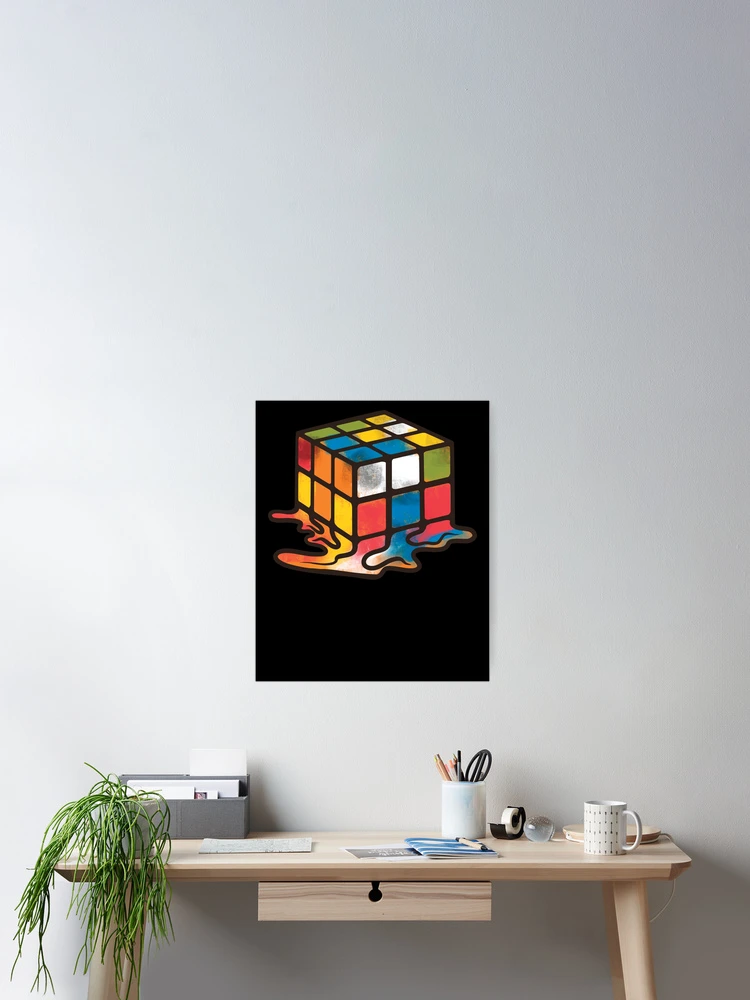 Imagen 2 de 3, Póster con la obra Melting Cube Puzzle Solving Cube Speed Cubing Cuber Gear, diseñada y vendida por DynamicDesign.