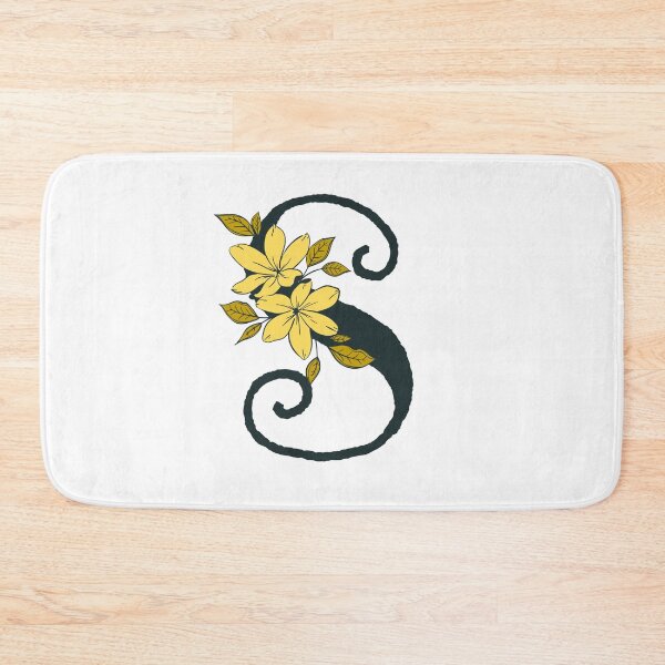 Item preview, Yellow floral S monogram designed and sold by Coffee Lifestyle.