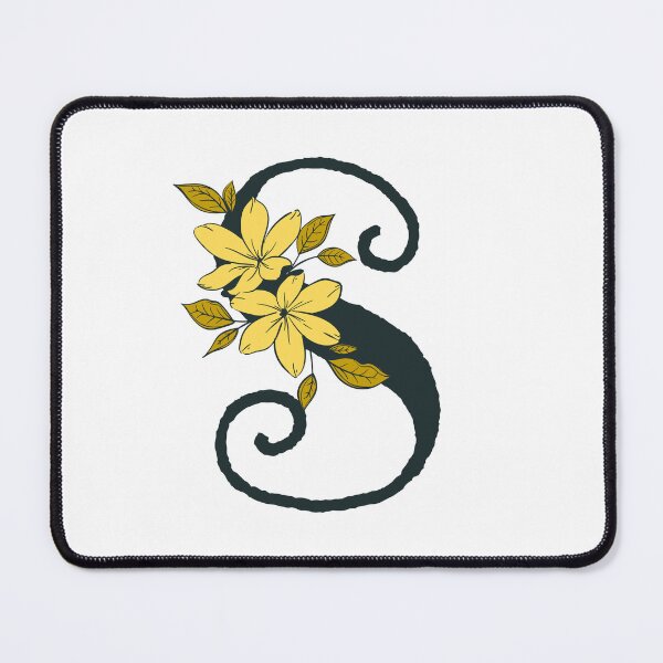 Item preview, Yellow floral S monogram designed and sold by Coffee Lifestyle.