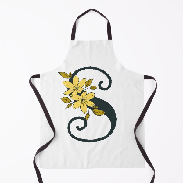 Item preview, Yellow floral S monogram designed and sold by Coffee Lifestyle.