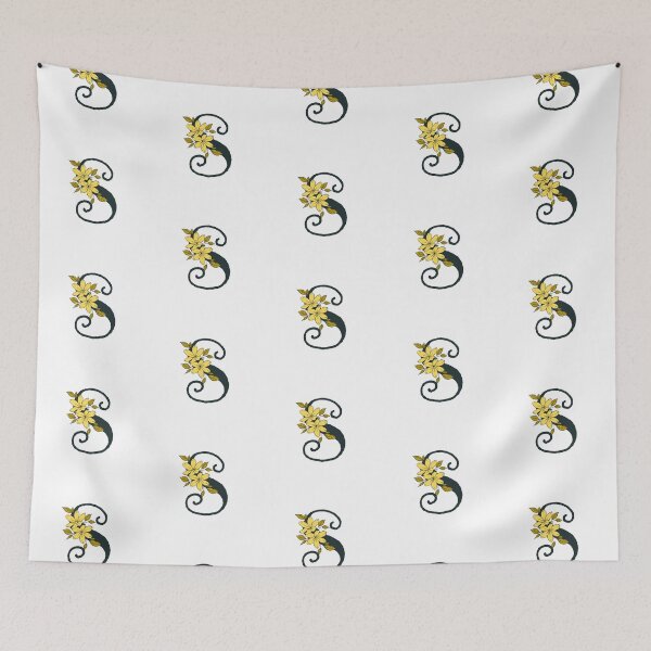 Item preview, Yellow floral S monogram designed and sold by Coffee Lifestyle.