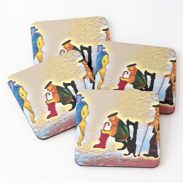 Item preview, Seniors strolling in park designed and sold by QArtXchange.