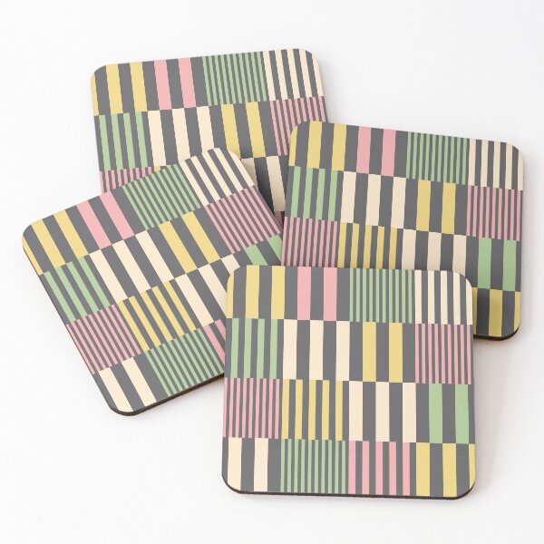 Item preview, Striped Squares Yellow Pink and Green designed and sold by Blue-Banana.